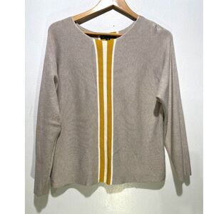 INC International Concepts sweater yellow stripe casual fall winter women M